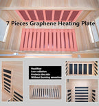 Dynamic Home Infrared Sauna Room 1 to 2 Person Wooden Canadian Hemlock 1260W Graphene Carbon Plate Heater Indoor Saunas