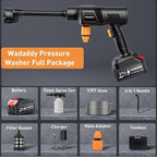 Cordless Power Washer, 900 PSI Cordless Pressure Washer, Portable Power Washer with 3.0Ah Battery&Charger & 6-in-1 Nozzle, 17FT Drain Hose, Portable Pressure Washer for Car WashHomeYard