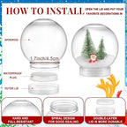 22 Pieces 3.6 Inch/91mm Plastic Snow Globe Clear Water Globe Fillable Snow Globe Ornaments with Screw Off Cap and Inner Plug for DIY Crafts Christmas Home Decoration