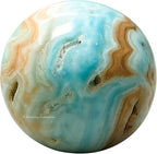 Amazing Gemstone Caribbean Calcite Crystal Ball with Stand - 2" Inches Crystal Sphere Meditation Balls for Witchcraft and Decorative Balls
