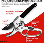 Pruning Shears for Gardening with Gloves - Heavy Duty Garden Shears, Aluminum Hand Pruners with TPR Grip Handle, 8 inch 3.55mm Thick Blade - for Branches, Flowers & Plants (Black Set of 2)