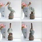 Lukitas Standing Pelican Statue and Sculpture Decor, Coastal Beach Bird Figurine, Creative Decorative Ornament for Home Garden Lawn Outdoor, Resin 14''