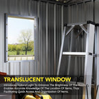 6x8FT Outdoor Metal Storage Shed, Double Door, 1 Clear Window, Tool Shed for Garden, Patio, Backyard Nightblue