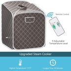 Giantex Portable Steam Sauna Spa 2L Folding Private Sauna Tent W/Chair Foot, Massage Roller, Absorbent Pad,9 Adjustable Temperature Levels for Stress Fatigue 33 x 33x 42 Inch (Gray)