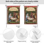 Christmas Birth Garden Flag Vertical Double Sided Outdoor Yard Flags 12.5x18 Inch Burlap Banners Vertical Double Sided for Outdoor Decor Lawn