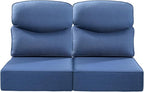 Luxury 24x24x6 Inch Smile Outdoor Seat Cushions Set of 2 - Superior Comfortable Water-Resistant Patio Chair Cushion for Porch Rattan Dining Swivel Chairs Loveseat Sectional Sofa - Navy Blue