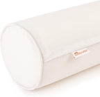 Austin Horn Classics Sunbrella Set of 2 Zippered Neck Bolster Pillow, Made with Sunbrella Fabric, Cylinder Pillows, for Couch & Bed, Decorative Round Throw Pillow, Back & Neck Support (Eggshell)
