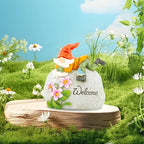 TZSSP Outdoor Garden Gnome Statue Statuary Welcome Stone for Patio,Lawn,Garden Decoration,Red