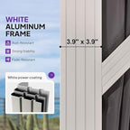 PURPLE LEAF 12' X 14' Hardtop Gazebo,Outdoor White Aluminum Frame Gazebo with Curtain and Netting for Patio, Garden and Backyard