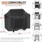 Arcedo Grill Cover for Outdoor Grill 60 Inch, Waterproof and Fade Resistant BBQ Gas Grill Cover, All Weather Protection Compatible with Weber Char Broil Nexgrill and More Grills