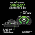 EGO POWER+ String Trimmer, Battery Powered, 16" Trimmer for Weeds and Grass with POWERLOAD, LINE IQ, Telescopic Carbon Fiber Shaft, Includes 56V 4.0Ah Battery and Charger - ST1623T