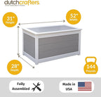 DutchCrafters Poly Waterproof Outdoor Deck Box 200-Gallon Large Deck Box Weatherproof Storage for Pool Decor, Porch Packages, Pool Towel Holder, Holds Up To 10 Cushions - Amish Made in USA (Dark Gray)