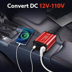 400W Power Inverter: vansoet DC 12V to AC 110V Car Inverter Plug Adapter Outlet Converter with PD 30W USB C Port and QC 18W USB Port Car Plug Adapter Outlet Inverter for Vehicles Laptop Phones Camera
