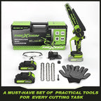 Mini Chainsaw, 6-Inch Electric Chainsaw Cordless, Upgraded 900W Brushless Portable Handheld Small Chain Saw with Auto Chain Regulator & Auto Oiler for Wood Cutting/TreeTrimming/Courtyard (Green)