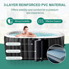 DoCred 1-2 Person Inflatable Hot Tub, 75" X 47" X 25" Oval Blow Up Portable Hot Tub with 100 Bubble Jets, Large Outdoor Spa Bathtub Set Included Heater Pump, Insulated Cover and Side Table