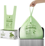 SUPERBIO 13 Gallon Handle Tie Compostable Food Waste Bags, 30 Count, 2 Pack, ASTM D6400, BPI and OK compost INDUSTRIAL, 49.2L, 0.87 Mil