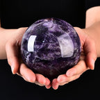 Large Dream Amethyst Crystal Ball with Stand Healing Crystals Sphere for Meditation, Divination, Witchcraft 100-110mm/3.9-4.3"