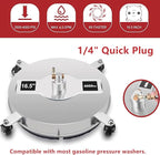 15'' / 16.5'' Pressure Washer Surface Cleaner with Wheels & 2 Wand & 2 Nozzles, 4000 PSI Stainless Steel Housing 1/4" Quick Connector Power Washer Surface Cleaner (16.5 inch with 4 Wheels)