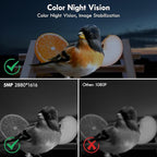 Bird Feeder, 5MP Solar-Powered Smart Bird Feeder with Camera, AI Identifies Birds 10000+, 2.4GHz, Color Night Vision, Instant Notification, Easy to Use, 1.5L Birds Feeders for Outdoor, Yard
