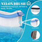 HOSKO 6FT Swimming Pool Brush, 17inch Heavy Duty Swimming Pool Brush Head, Suitable for Swimming Pool Wall Tile Floor Cleaning…