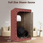 Portable Steam Sauna for Home Spa, Full Size Personal Sauna for Relaxation at Home, Sauna Tent Sauna Box with 3L Steamer, Remote Control, Large Size Folding Chair (Brown)