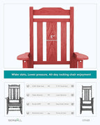 SERWALL Outdoor Rocking Chair Red