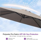 PURPLE LEAF 8' X 10' Left-right Tilting Outdoor Patio Umbrella Swivel Offset Cantilever Heavy Duty Rectangle Aluminu Umbrella with UV Resistant for Deck Pool Patio Backyard, Ash Mocha