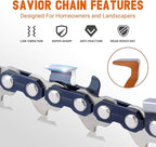 Savior 20 Inch Chainsaw Guide Bar and D70 Chain Combo, 3/8" Pitch .050" Gauge 70 Drive Links for Echo CS-590 CS-600 Poulan Pro Homelite McCulloch Replacement 200PXDD176, 27850 (Chain*3+Bar*1)