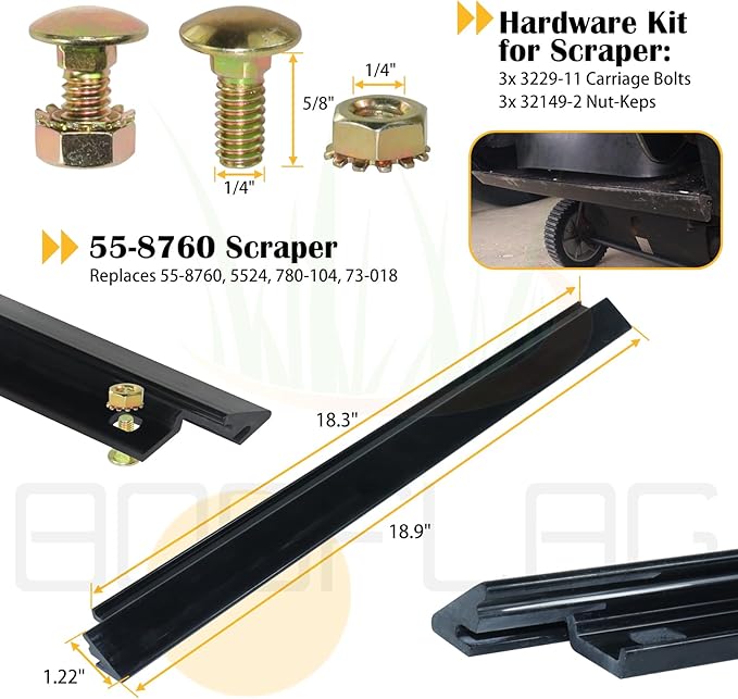 99-9313 Snow Blower Paddles with 55-8760 Scraper Blade Replaces Toro 99-9313, 125-1128, 55-9250, 55-9251, 88-0771 for Toro 38180 ccr 2000 ccr 2400 ccr 2500 ccr 3650 ccr2000 ccr3650 Snowthrower