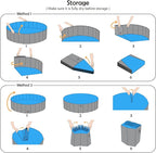 Jasonwell Foldable Dog Pet Bath Pool Collapsible Dog Pet Pool Bathing Tub Kiddie Pool Doggie Wading Pool for Puppy Small Medium Large Dogs Cats and Kids 55.1" Grey