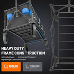 EchoSmile Collapsible Foldable Wagon Cart with 350lbs Weight Capacity, Heavy Duty Folding Utility Sport Wagon with Removeble Wheels for Camping,Grocery,Garden,Beach,Black &Blue