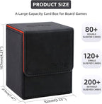 Magic Card Deck Box for MTG Single Deck Card Box fits 100+ TCG Sleeved Cards Soft Leather Card Box Top loading Card Boxes Magic Gift for MTG TCG CCG (Vertical,Black)