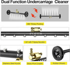 POHIR Undercarriage Pressure Washer Attachment Pro Max 24", Surface Cleaner Water Broom with 3pcs Extension Wand and Quick Connect Pivot Coupler 4000psi, 2 in 1 Underbody Car Washer