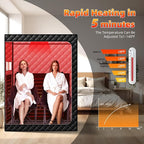 Portable Infrared Sauna with Red Light Therapy Lamp, 2 Person Steam Saunas Tent with 2 Large Folding Chairs, Remote Control, Dry Heated Indoor Home Spa for Gym/Pilates/Garage
