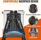 Battery Powered Backpack Sprayer 4.2Gallon, 45-90PSI Adjustable Pressure, 6 Hours Long Battery Life, Electric Backpack Garden Sprayer with 6 Spray Nozzles for Lawn, Garden, Yard