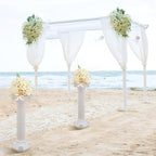 Roman Columns Wedding Column Stand Roman Pillar Plant Stand Plastic Greek Column Statue Pedestal Flower Pot Holder Decor, Wedding Event Party Elegant Decorative Column (White, 2Pcs, 10.63x34.65 Inch)