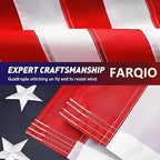 Pole Sleeve Flag 3x5 -Us Flag Sleeve,New 420D Polyester,Heavy Duty Durable TearProof, Embroidered Stars, Sewn Stripes, UV Protection,Sleeved American Flag (Pole NOT Included)