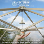 CROWN SHADES 12x12 Pop up Gazebo with Mosquito Nettings, Patented Center Lock 6-Sided Portable Gazebo, 300D Silver-Coated Fabric UV Resistant, Pop Up Canopy Tent for Patio, Party, Blue&Light Grey