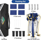 COBIZI 10x10 Pop Up Canopy Tent with 4 Removable Sidewalls, One Person Setup, Outdoor Event Commercial Canopy, UV Protection 50+, 3 Adjustable Heights, Carry Bag, Sandbag, Stakes & Ropes, Navy Blue