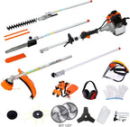 52cc 2-Cycle Gas Multi-Trimmer | 12-in-1 String Trimmer w/Rotatable 40” Pole Saw, Weed Eater Weed Wacker, Brush Cutter & Hedge Trimmer Gas for Lawn, Yard, Garden Care, All-in-one Garden Tool