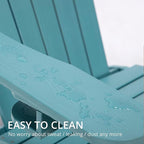 LUE BONA HDPS Adirondack Chairs Set of 6, Fire Pit Outdoor Chair Weather Resistant with Cup Holder, Modern Plastic Chair Plastic for Patio, Deck, Proch, 350LBS, Blue Turquoise
