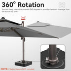 9x12 FT Patio Umbrella, Large Cantilever Rectangular Double Top Heavy Duty Offset Umbrellas with 360° Rotation, Outdoor shade for Garden Deck Pool, Gray