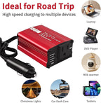 150W Power Inverter 12V DC to 110V AC Car Laptop Charger Fast Charger Converter with 2 USB Ports Car Laptop Charger, Car Adapter for Plug Outlet