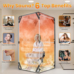 Portable Sauna for Home, Upgraded Personal Steam Sauna Box with 3L 1200W Steamer, Folding Chair, Extra Large Size Foldable Home Sauna 3’X 3’X 5.9’, Full Body Sauna Tent for Relaxation Spa, Black