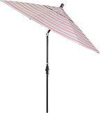 California Umbrella 9' Round Aluminum Pole Fiberglass Rib Market Umbrella, Crank Lift, Collar Tilt, Black Pole, Sunbrella Spectrum Mist