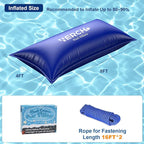 Pool Pillow for Above Ground Pool, 4 x 8 FT Ultra Thick Pool Pillow with PVC Material 0.5mm Thick Cold-Resistant Winter Pool Pillow for Above Ground Pools and Winterizing （2x16ft Rope）