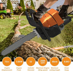 380 Gas Chainsaw, 72cc 2-Cycle 3.6KW 4.8HP Power Chain Saw with 24 Inch Alloy Bar, OEM Code F380W, Replacement For Stihl MS381, MS380, 038, NS872, Heavy Duty Logging