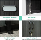Domi 6x4FT Resin Outdoor Storage Shed with Lockable Door, Waterproof Outside Sheds with Windows & Vents, Heavy-Duty Plastic Tool Storage Shed for Patio Furniture, Lawn Mower, Bike
