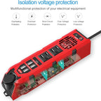200W Car Power Inverter DC 12V to 110V AC Converter with Dual AC Outlets, 4 Quick Charger 2.4A USB Ports and 1 Type C Port Cigarette Lighter Socket Charger Adapter