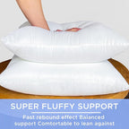 12x20 Inch Outdoor Throw Pillow Inserts, Pack of 2 - Premium Water-Resistant Lumbar Pillows Stuffer for Patio Furniture, Chairs, Sofa &Porch Swing -Indoor/Outdoor Decorative Pillows - White